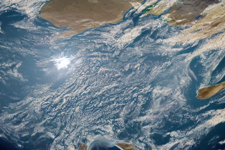 Image similar to gorgeous photo of earth horizon from space