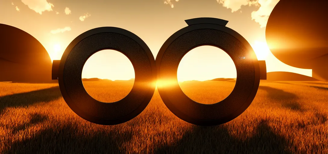 Image similar to stargate made of metal that form a circle and opens a portal to texas, cinematic view, epic sky highly detailed single ray of golden sunlight, beautiful, cgssociety, artstation, 8 k