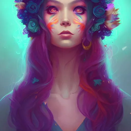 Image similar to a portrait of a beautiful hippie, art by lois van baarle and loish and ross tran and rossdraws and sam yang and samdoesarts, digital art, highly detailed, intricate, sharp focus, Trending on Artstation HQ, deviantart, unreal engine 5, 4K UHD image