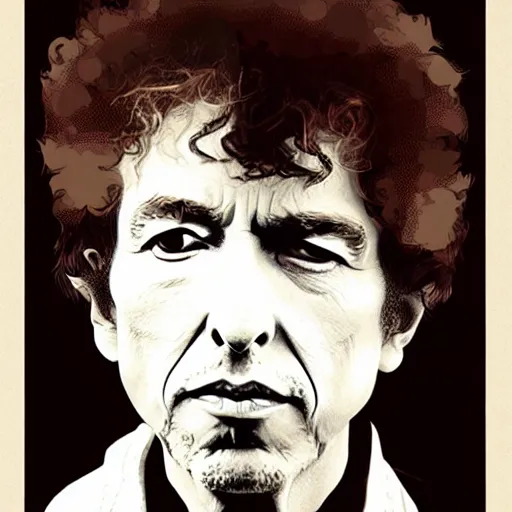 Image similar to contemporary graphic design portrait of bob dylan by paul rand