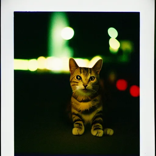 Image similar to Infinite exposure of a cat. Light Painting. Bokeh. Porta 800.