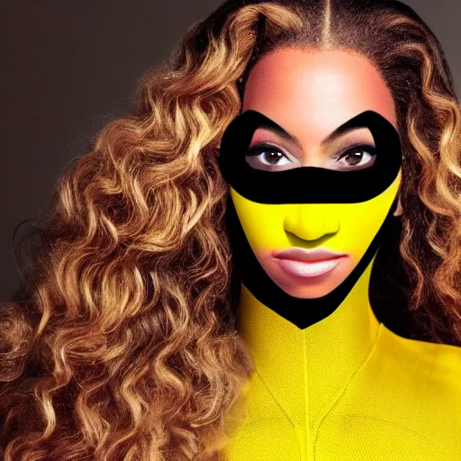 Image similar to closeup photo of a human bee with beyonce face