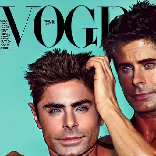 Image similar to zac efron, john stamos and rob lowe, vogue magazine cover, photoshoot, sharp details, face photo, face details sharp, by donato giancola and greg rutkowski and wayne barlow and zdzisław beksinski, eyeballs, product photography, action figure, sofubi, studio lighting, colored gels, colored background,