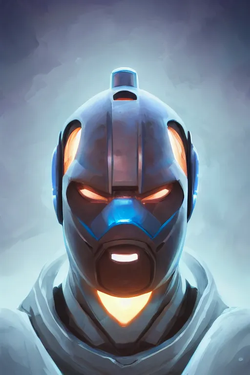 Image similar to epic mask helmet robot ninja portrait stylized as fornite style game design fanart by concept artist gervasio canda, behance hd by jesper ejsing, by rhads, makoto shinkai and lois van baarle, ilya kuvshinov, rossdraws global illumination radiating a glowing aura global illumination ray tracing hdr render in unreal engine 5