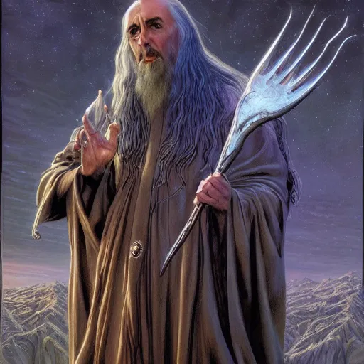 Image similar to majestic Saruman the wise wizard by Mark Brooks, Donato Giancola, Victor Nizovtsev, Scarlett Hooft, Graafland, Chris Moore