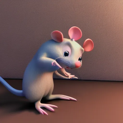 Image similar to a happy rat, pixar, 3 d render, disney, beautiful,