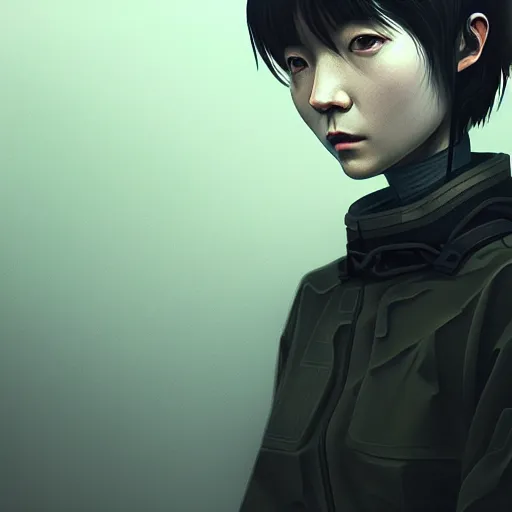 Prompt: portait of serial experiments : lain, sci - fi, techwear, intricate, elegant, highly detailed, digital painting, artstation, concept art, smooth, sharp focus, illustration, by bartek fedyczak, erak note, tooth wu, neil richards, kan liu, siwoo kim, jisu choe