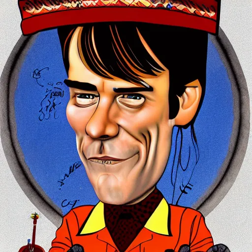 Image similar to cartoon of jim carrey by terry gilliam, hd, detailed, 4 k, award winning