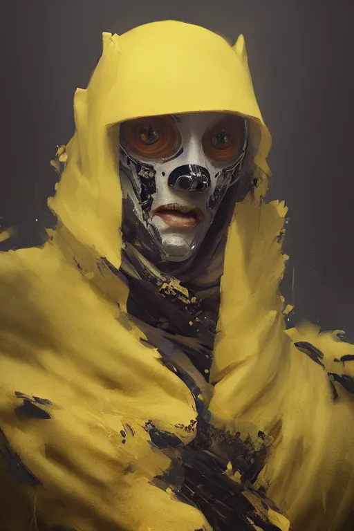 Prompt: A fancy portrait of yellow by Greg Rutkowski, Sung Choi, Mitchell Mohrhauser, Maciej Kuciara, Johnson Ting, Maxim Verehin, Peter Konig, Bloodborne, 8k photorealistic, cinematic lighting, HD, high details, dramatic, dark atmosphere, trending on artstation