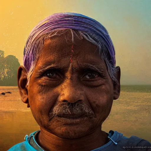 Prompt: photograph of the impacts of climate change across India, realism, Portraiture art style, artstation, digital painting, cinematic, concept art, 35mm grain filter