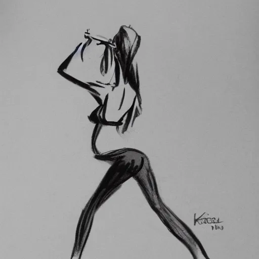 Image similar to milt kahl sketch of thick cuban girl wearing black yoga pants