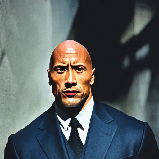 Image similar to photo of dwayne johnson as an italian mobster, cinestill, 8 0 0 t, 3 5 mm, full - hd