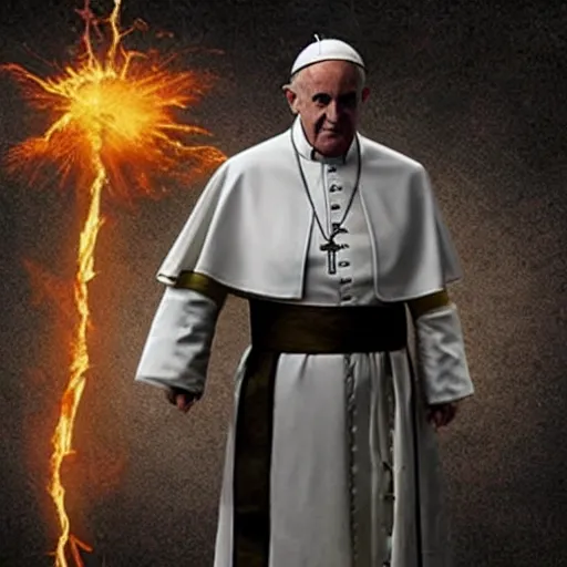 Image similar to the pope as a mortal kombat character