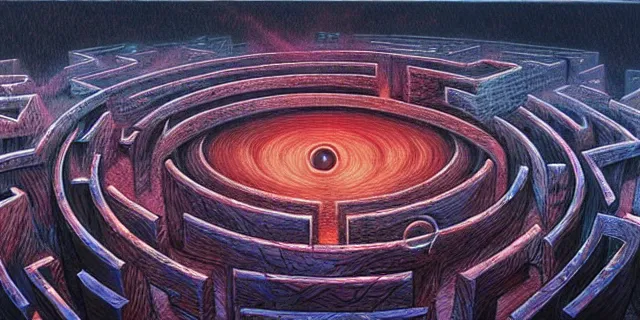 Image similar to maze labyrinth nebulapunk by dan seagrave