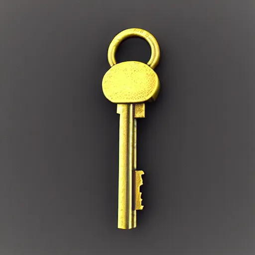 Image similar to a metal key for the cage, rpg game inventory item, low poly 3d style