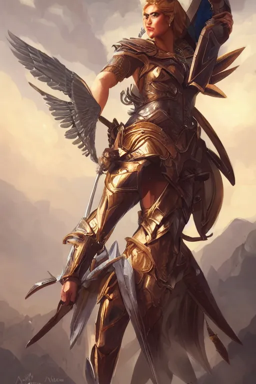 Image similar to amazon valkyrie athena, d & d, fantasy, portrait, highly detailed, headshot, digital painting, trending on artstation, concept art, sharp focus, illustration, art by artgerm and greg rutkowski and magali villeneuve