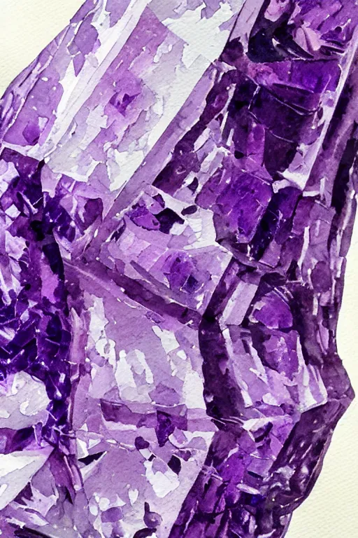 Image similar to hyperdetailed amethyst, watercolor