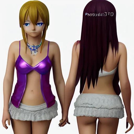 Image similar to photorealistic lucy fairy tail 3d model