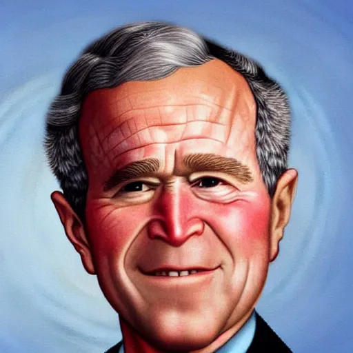 Image similar to george bush covered in tinfoil