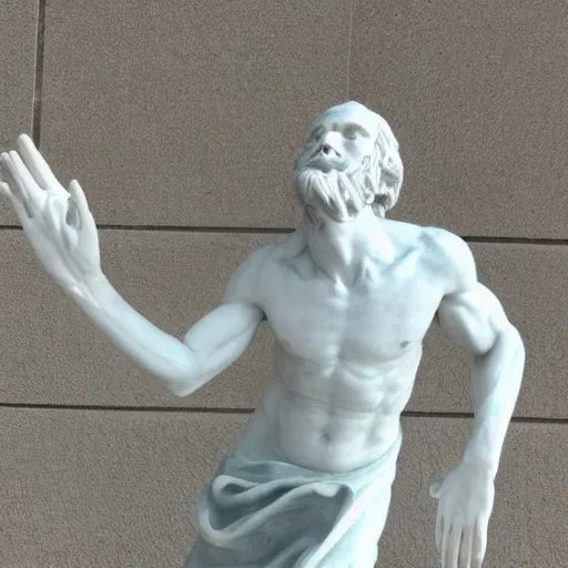 Prompt: “A marble statue of a programmer debugging code”
