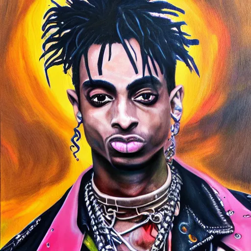 Image similar to playboi carti painted by abney park 4 k detailed super realistic