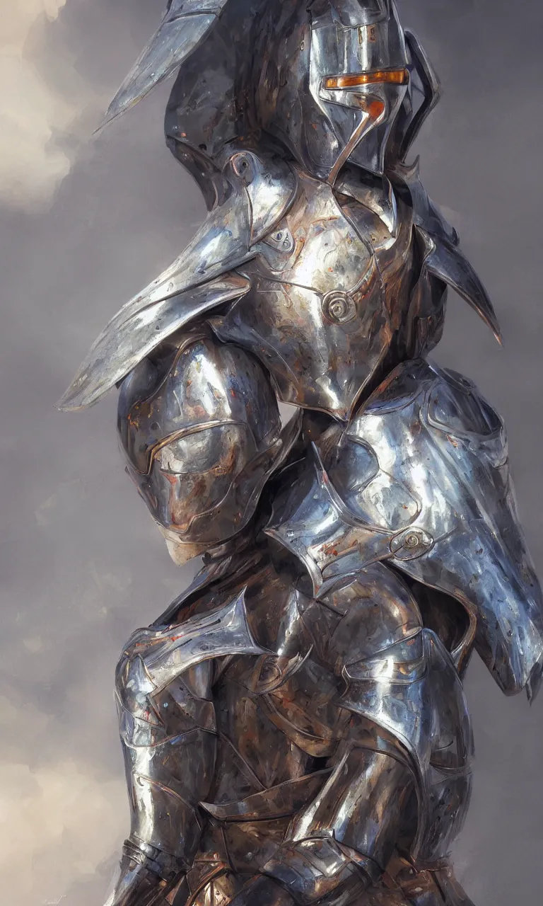 Image similar to women in medieval armor sauron wearing a triadic chrome shading suit, elegant, digital painting, concept art, smooth, sharp focus, vivid color hues, illustration, iridescence, by ruan jia and mandy jurgens and artgerm and william - adolphe bouguerea