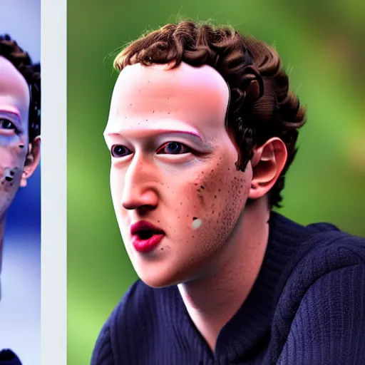 Prompt: mark zuckerburg shocked realizing his own clone is going to terminate him and assume his identity