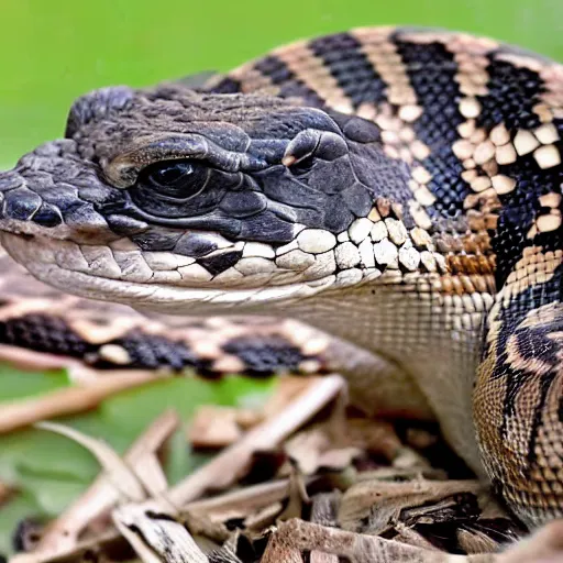 Image similar to rattlesnake morphed with a hawk,hybrid animal