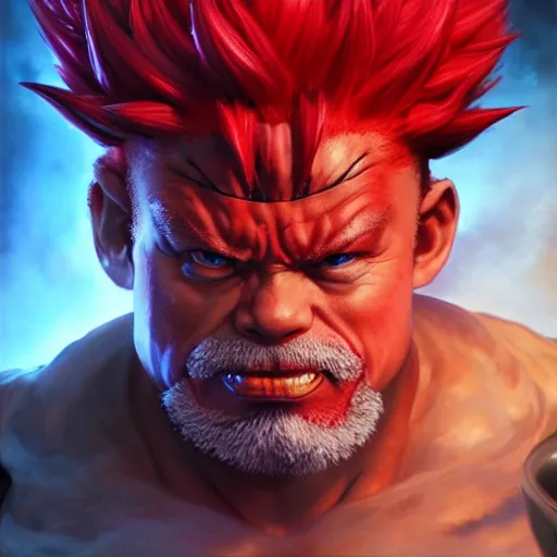 Image similar to curtis armstrong as akuma from street fighter, ultra realistic, concept art, intricate details, eerie, highly detailed, photorealistic, octane render, 8 k, unreal engine. art by artgerm and greg rutkowski and magali villeneuve and alphonse mucha