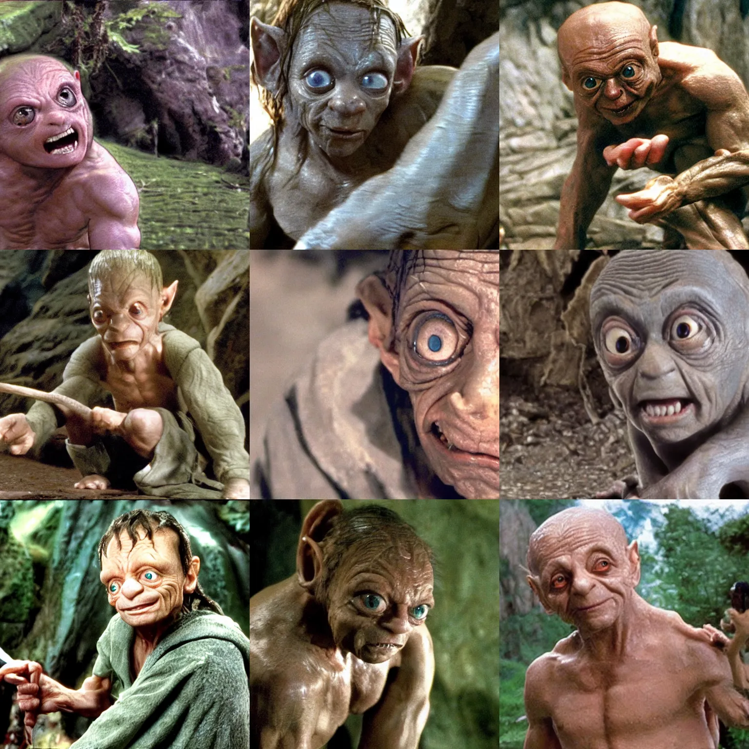 Prompt: joe pesci as gollum in lord of the rings ( 2 0 0 2 )