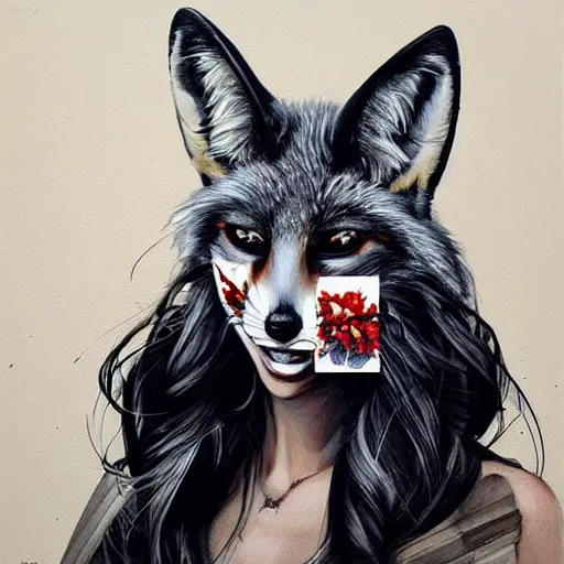 Prompt: portrait of a royal fox by Sandra Chevrier, trending on Artstation