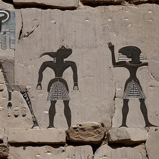 Image similar to gray aliens on a ancient egypt wall