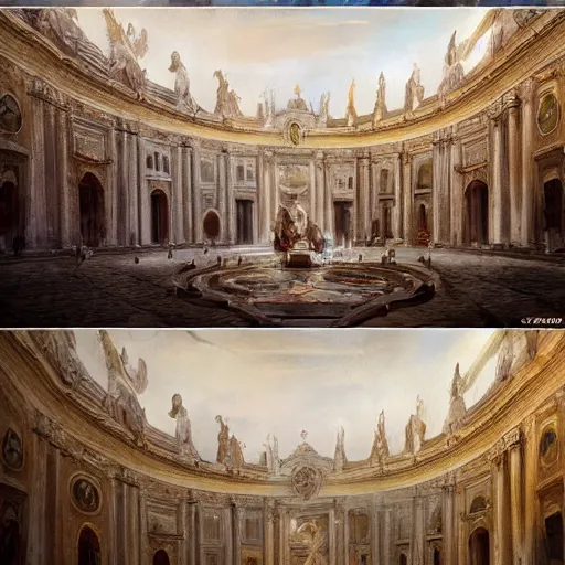 Prompt: Paint the secrets inside the Vatican, Trending artstation, cinematográfica, digital Art