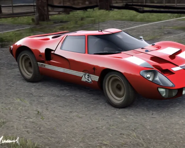 Image similar to new concept for a gt 4 0, cinematic, photoreal, by red dead redemption 2