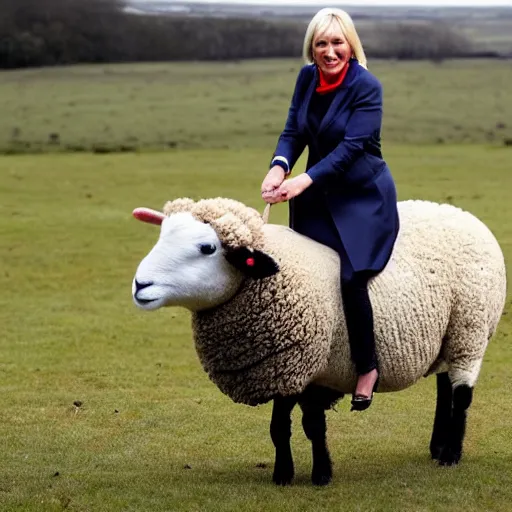 Image similar to nadine dorries riding a sheep