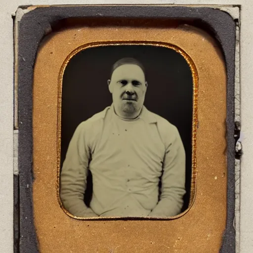 Image similar to tintype of a man with a pumpkin head