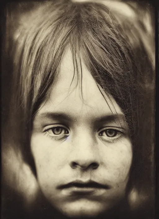 Image similar to dreamy close up portrait, photo realistic, elegant, award winning photograph, parallax, cinematic lighting, ambrotype wet plate collodion by martin shuller, richard avedon dorothe lange and and shane balkowitsch