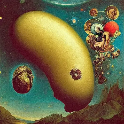 Prompt: “the inter-dimensional cosmic slug, renaissance painting”