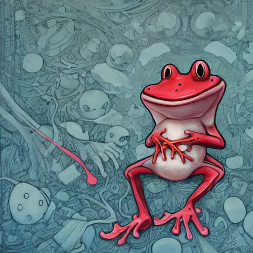 Prompt: maplestory frog, an ultrafine detailed painting by james jean, behance contest winner, vanitas, angular, altermodern
