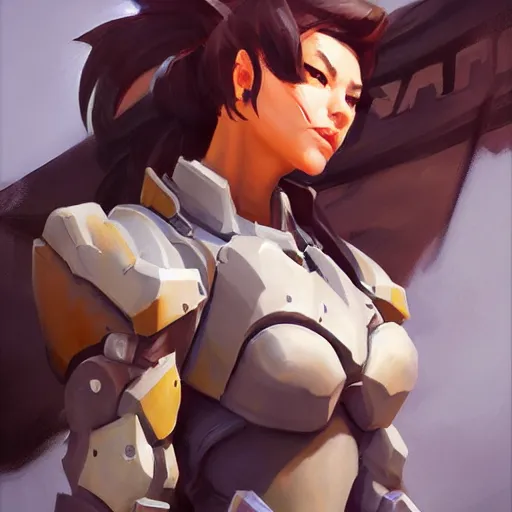 Image similar to greg manchess portrait painting of partially armored purrfect protagonist cat as overwatch character, medium shot, asymmetrical, profile picture, organic painting, sunny day, matte painting, bold shapes, hard edges, street art, trending on artstation, by huang guangjian and gil elvgren and sachin teng