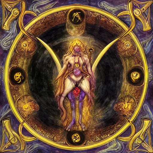 Image similar to aries zodiac artwork, mystic occult style, detailed, 8 k, symmetrical, by brian froud