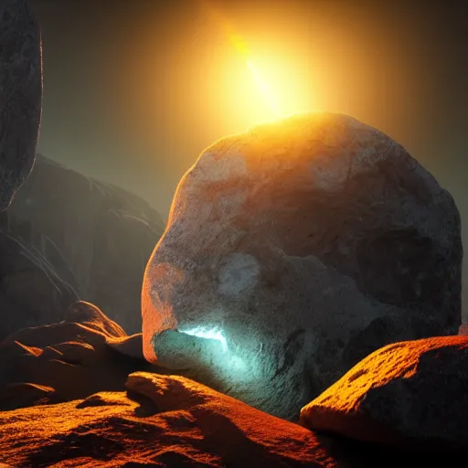 Prompt: hyperrealistic sword standing on a glowing rock, distant planet in background, fog, glow, sharp, 4 k, lens flare, highly detailed digital art, trending on artstation, masterpiece