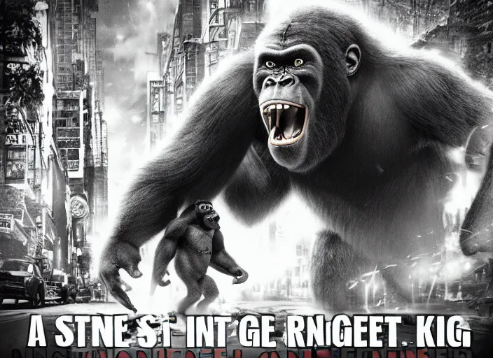Image similar to An king Kong rage on street
