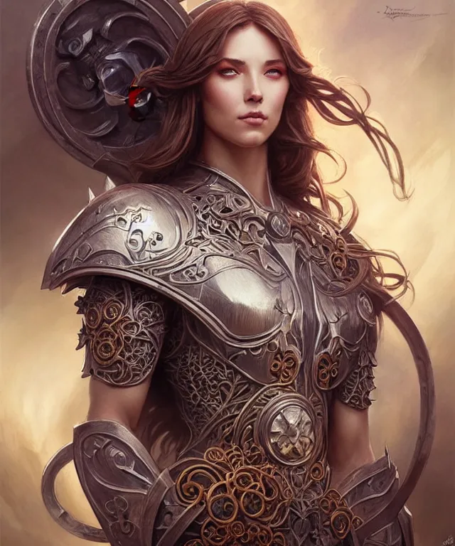 Image similar to Muscular and powerful medieval knight portrait, art nouveau, fantasy, intricate flower designs, elegant, highly detailed, sharp focus, art by Artgerm and Greg Rutkowski