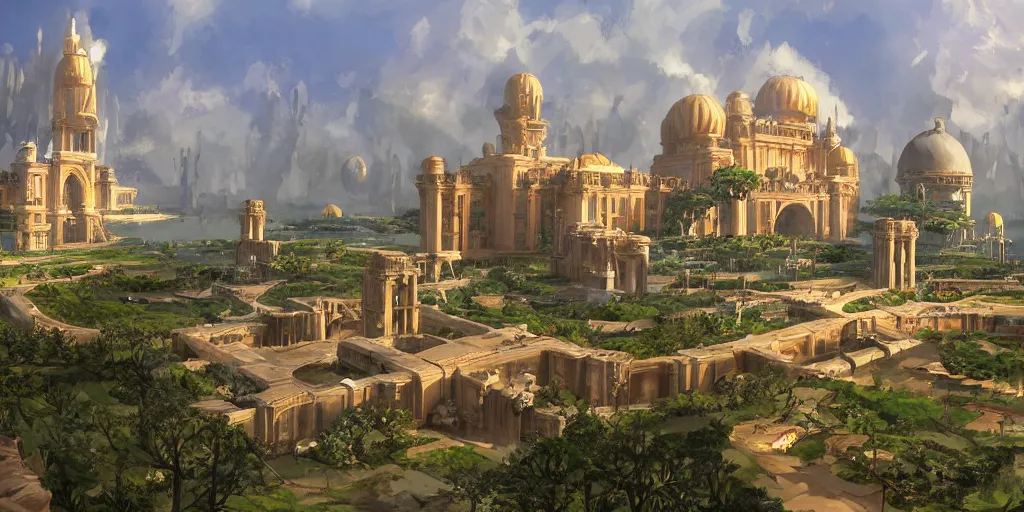 an environmental concept art of theed on naboo, highly | Stable ...