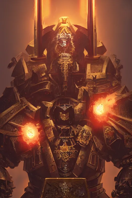 Image similar to queen portrait heros warhammer 4 0 k horus heresy fanart - the primarchs emperor by johannes helgeson animated with vfx concept artist & illustrator global illumination ray tracing hdr fanart arstation zbrush central hardmesh 8 k octane renderer comics stylized