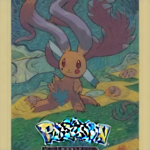 Prompt: pokemon card by Josan Gonzales and Dan Mumford, Highly Detailed, concept art, 8k unreal engine, van Gogh paintings style, hd