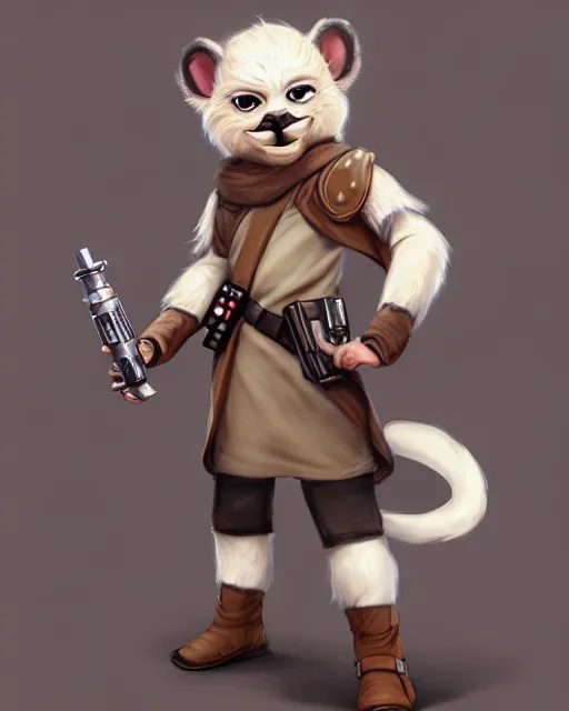 Image similar to character concept art of a cute young male anthropomorphic starwars furry | | cute - fine - face, pretty face, key visual, realistic shaded perfect face, fine details by stanley artgerm lau, wlop, rossdraws, james jean, andrei riabovitchev, marc simonetti, and sakimichan, trending on artstation