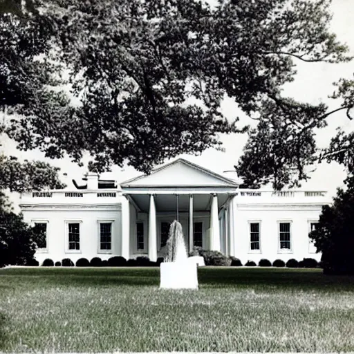 Image similar to “ the white house as a 1 9 5 0's mid century modern home ”