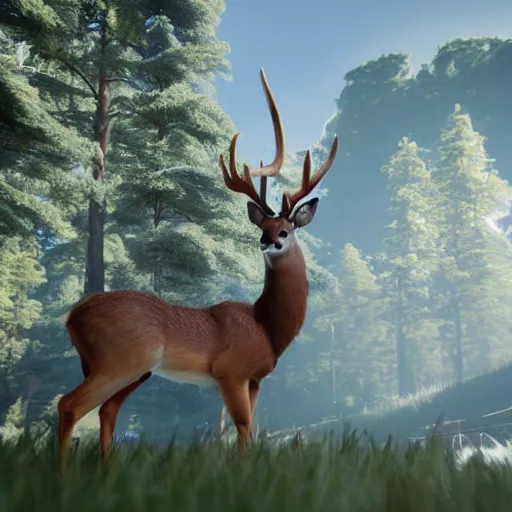 Prompt: deerlet unreal engine